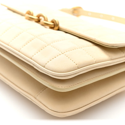 Saint Laurent Nubuck Suede Carre Quilted Le Maillon Satchel Butter 9 of 9