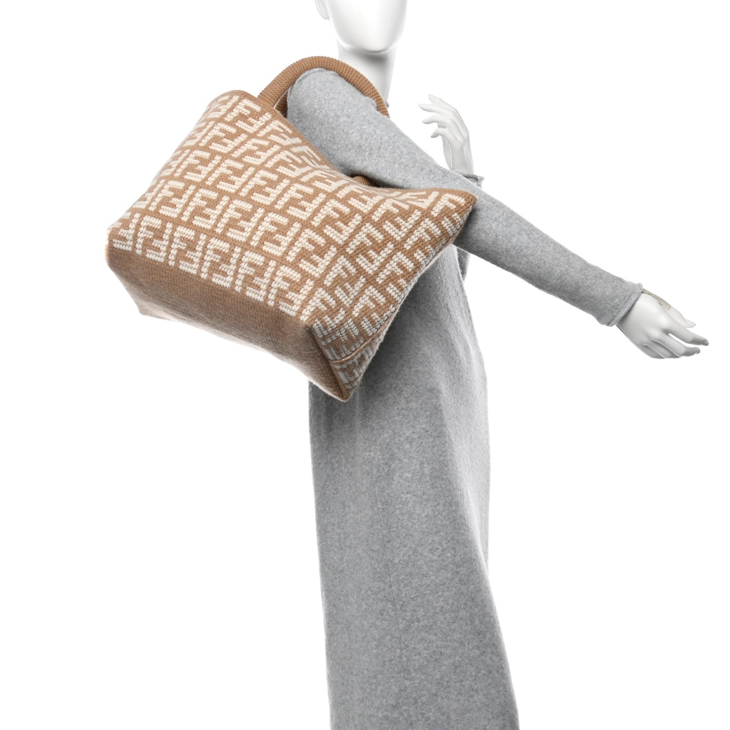 Cashmere FF Large Shopper Tote Cammello