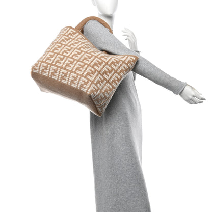 Fendi Cashmere FF Large Shopper Tote Cammello 2 of 10