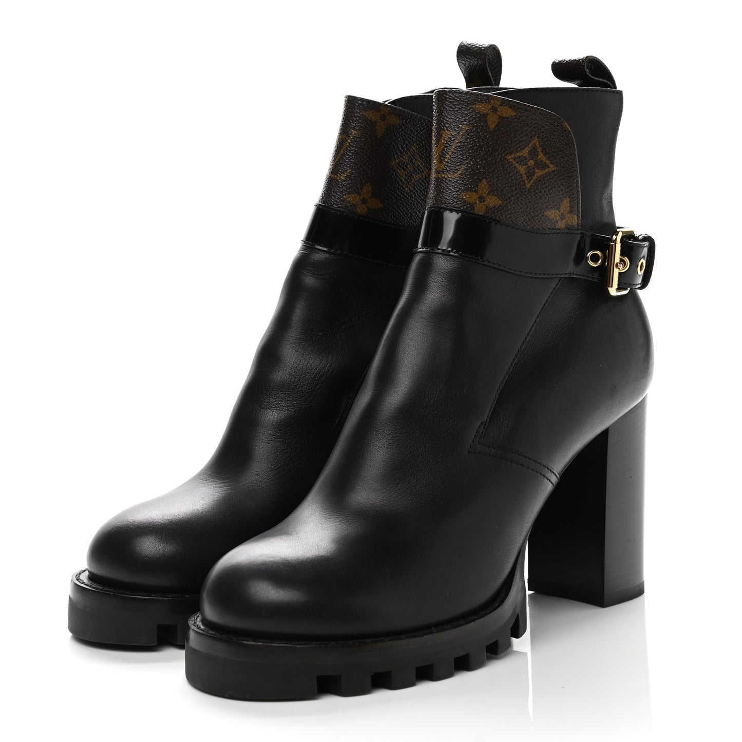 Calfskin Monogram Star Trail Ankle Boots 40 Black