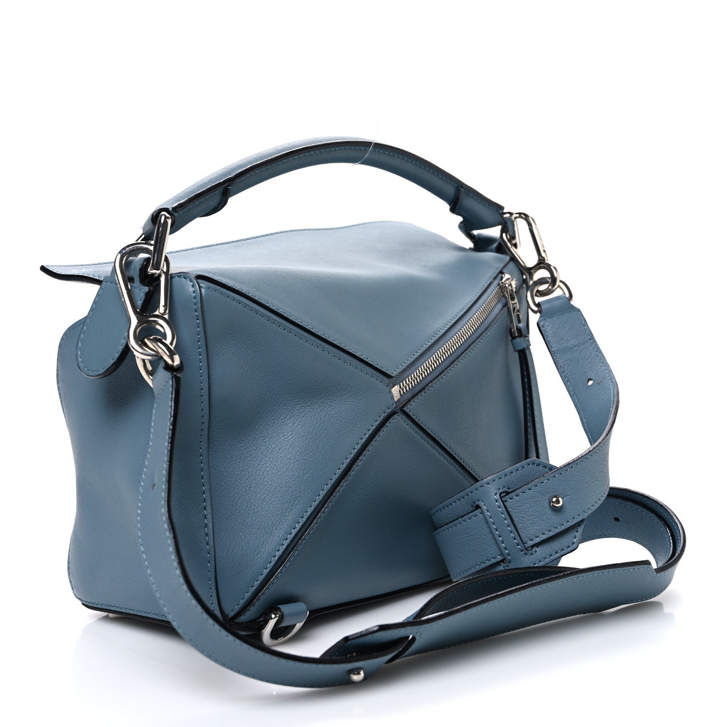 Loewe Calfskin Small Puzzle Bag Stone Blue 3 of 10