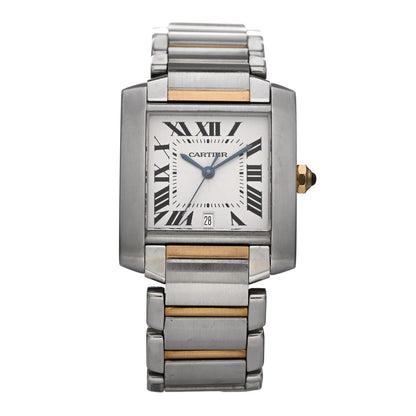 Cartier Stainless Steel 18K Yellow Gold 28mm Tank Francaise Automatic Watch 1 of 4