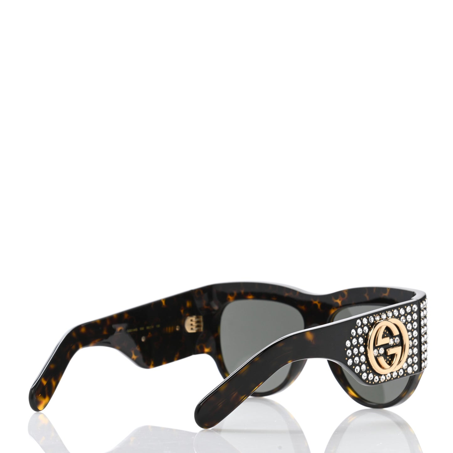 Acetate Crystal Oversize Hollywood Forever Sunglasses GG0144S Tortoiseshell