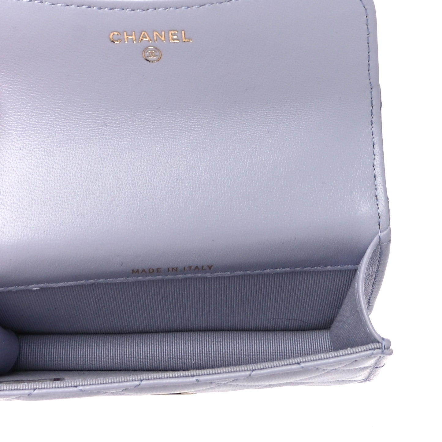 Lambskin Quilted Top Handle Flap Coin Purse With Chain Light Purple