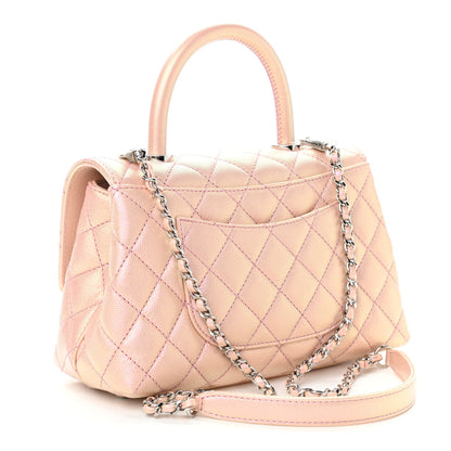 Chanel Iridescent Caviar Quilted Mini Coco Handle Flap Pink 3 of 11