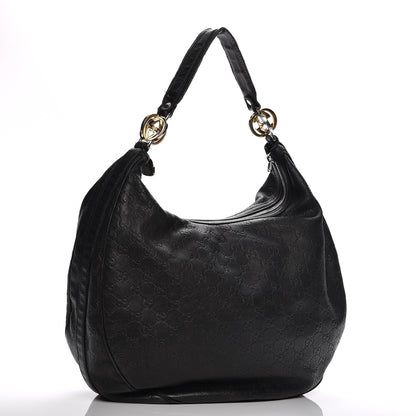 Gucci Guccissima Large GG Twins Hobo Black 3 of 15