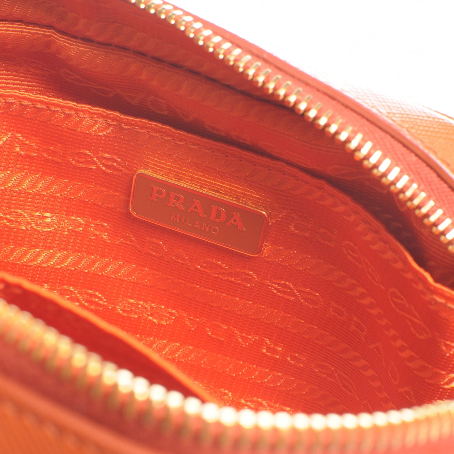 Saffiano Mini Zip Crossbody Bag Papaya