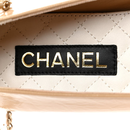 Chanel Lambskin Cap Toe Ankle Chain Ballerina Flats 41 Beige Black 7 of 9