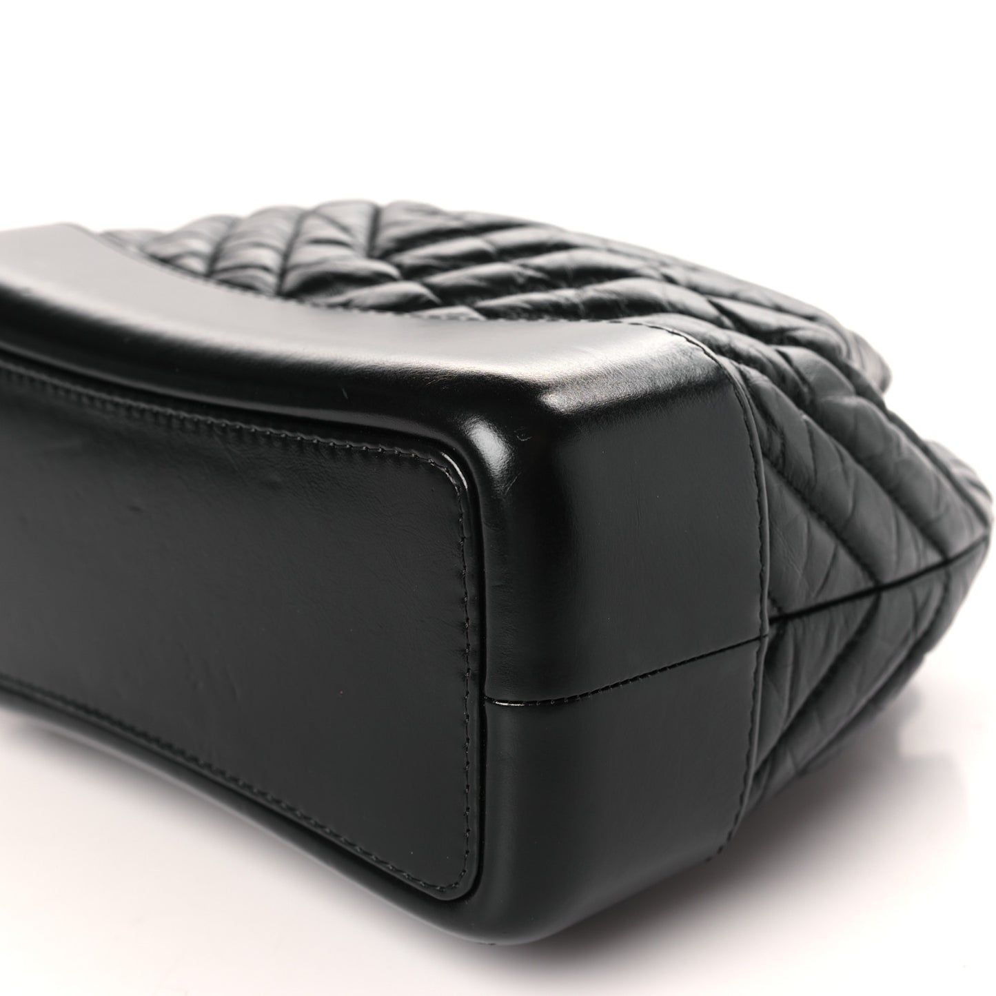 Aged Calfskin Chevron Quilted Small Gabrielle Backpack Black