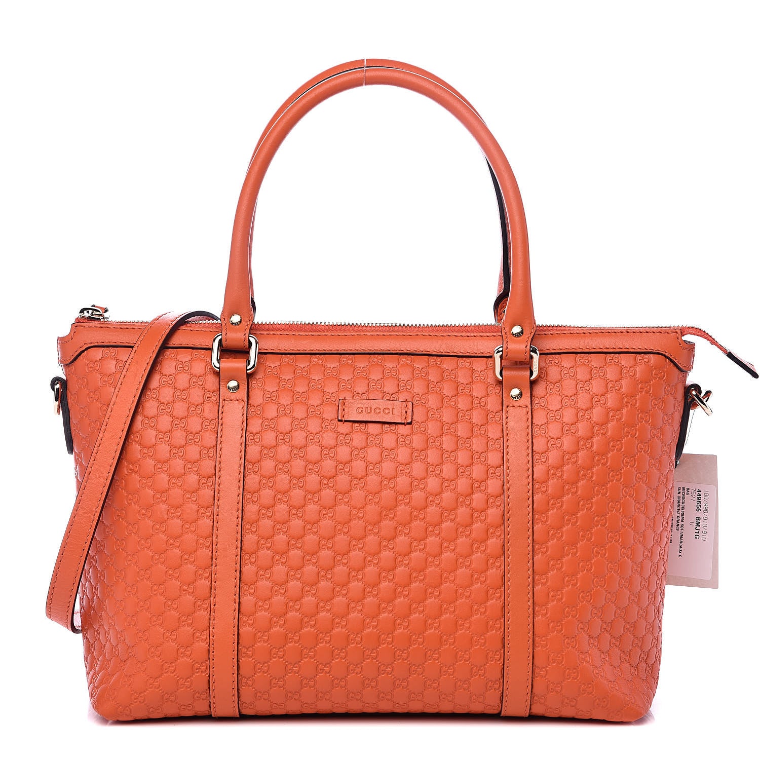 Gucci Soft Microguccissima Small Zippered Satchel Sun Orange 1 of 10