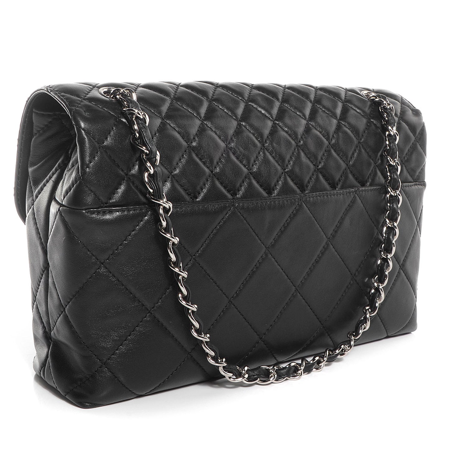 Calfskin Quilted In the Business Flap Bag Black