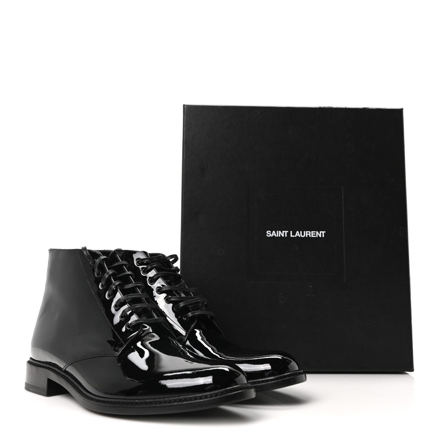 Saint Laurent Vernice Grupy Mens Army 20 Lace Up Boots 45 Black