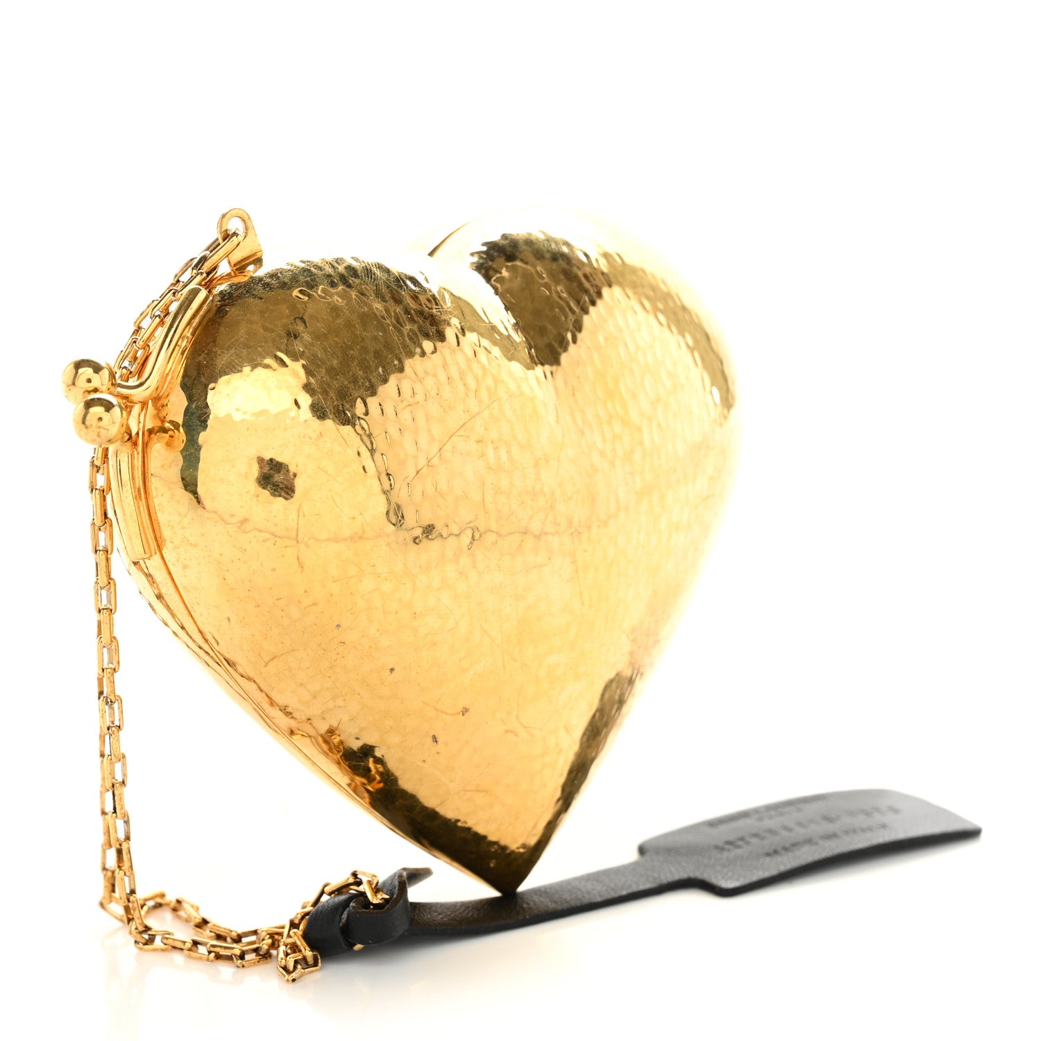 Saint Laurent Brass Evening Mini Heart Minaudiere Gold 3 of 9