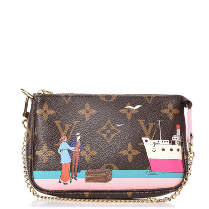 Louis Vuitton Monogram 2016 Christmas Animation Mini Pochette Accessories Rose Ballerine 1 of 9