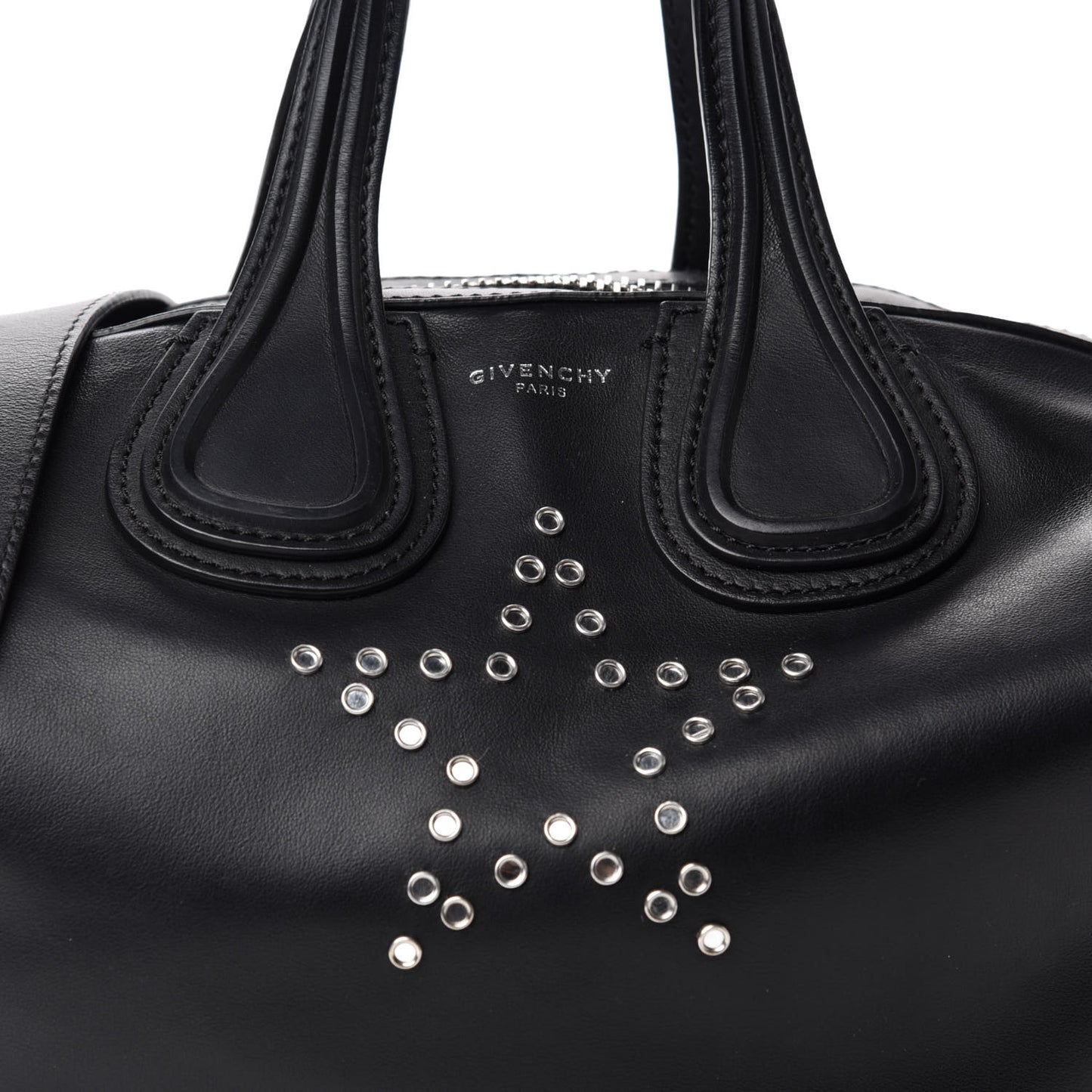 Calfskin Star Embellished Small Nightingale Black