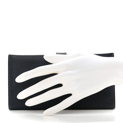 Hermes Epsom Bearn Gusset Wallet Bleu Indigo 2 of 11