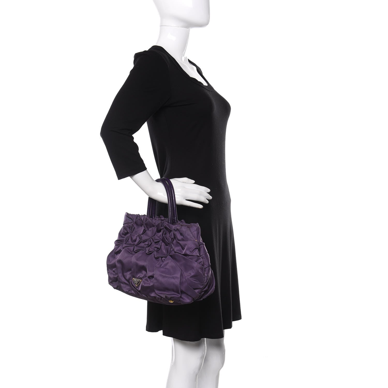 Prada Tessuto Nylon Origami Pleated Handbag Mirtillo 2 of 9