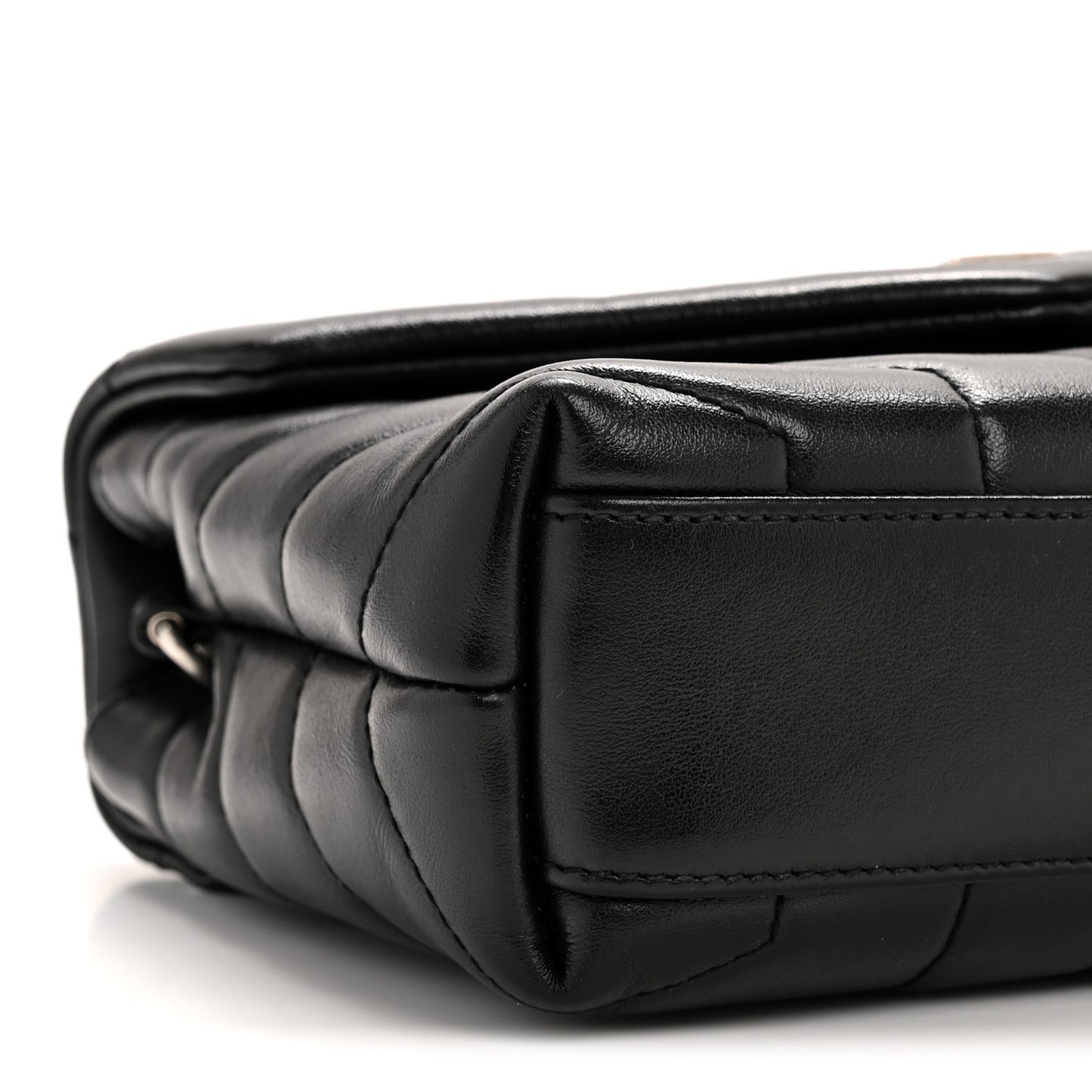 Calfskin Y Quilted Monogram Toy Loulou Crossbody Bag Black