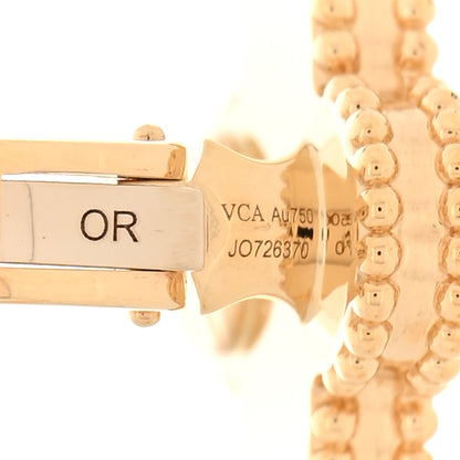 Van Cleef & Arpels 18K Yellow Gold Guilloche Vintage Alhambra Earrings 4 of 5