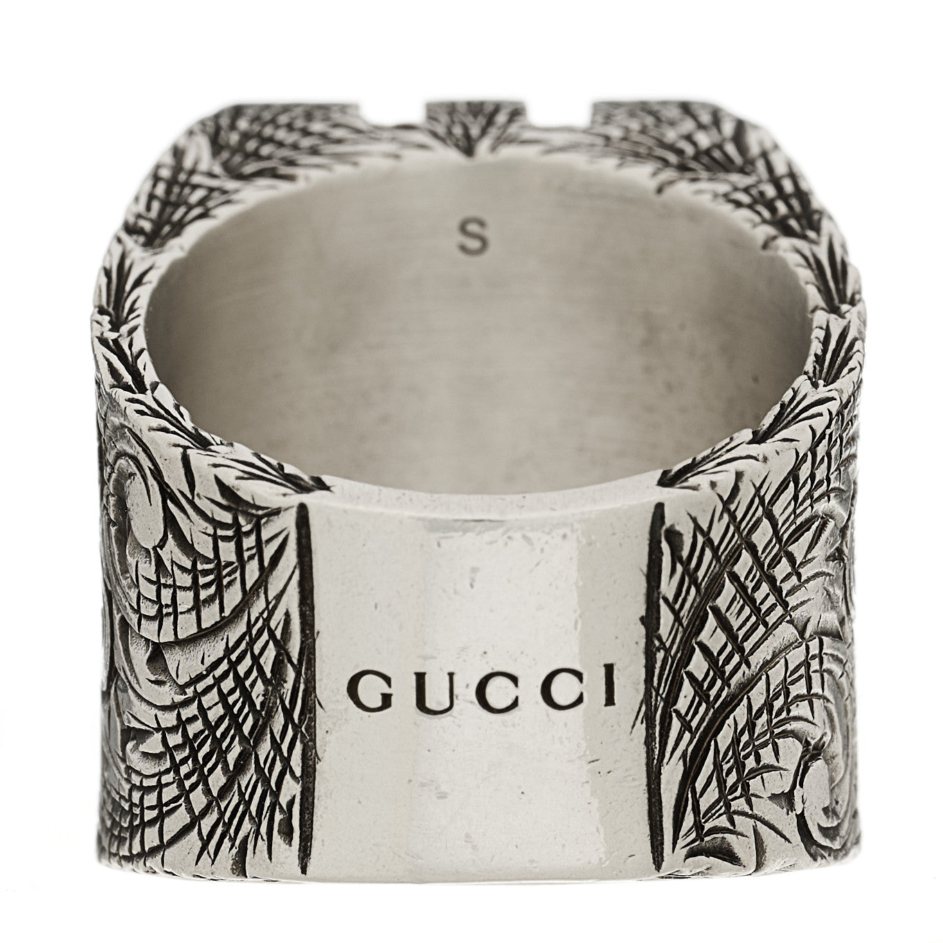 Gucci Sterling Silver Letter W Ring 54 7 4 of 5