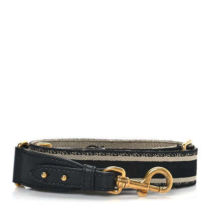 Christian Dior Canvas Embroidered Shoulder Strap Blue 1 of 8