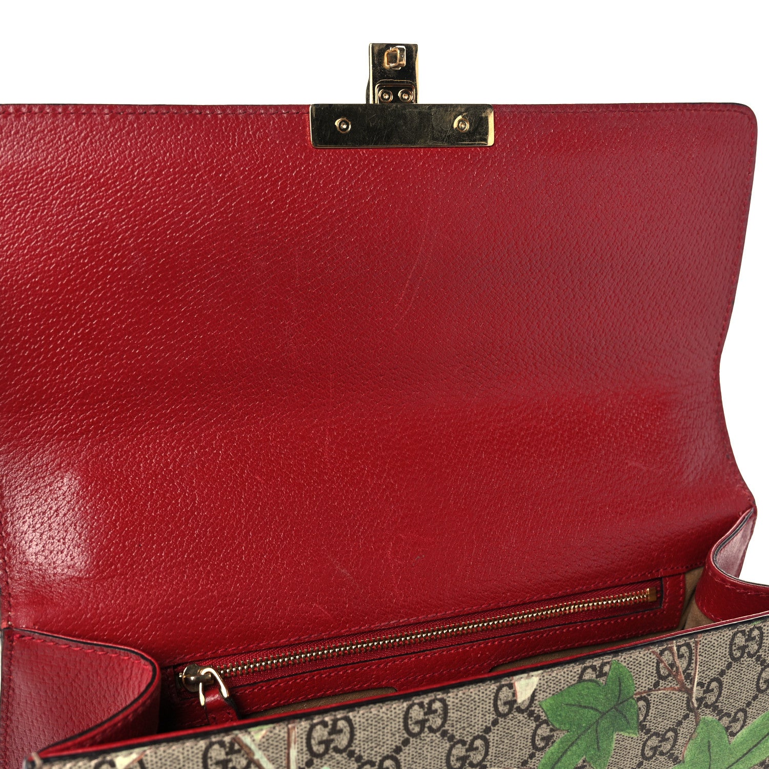 Gucci GG Supreme Monogram Tian Medium Padlock Shoulder Bag Beige Multicolor New Acero 14 of 16