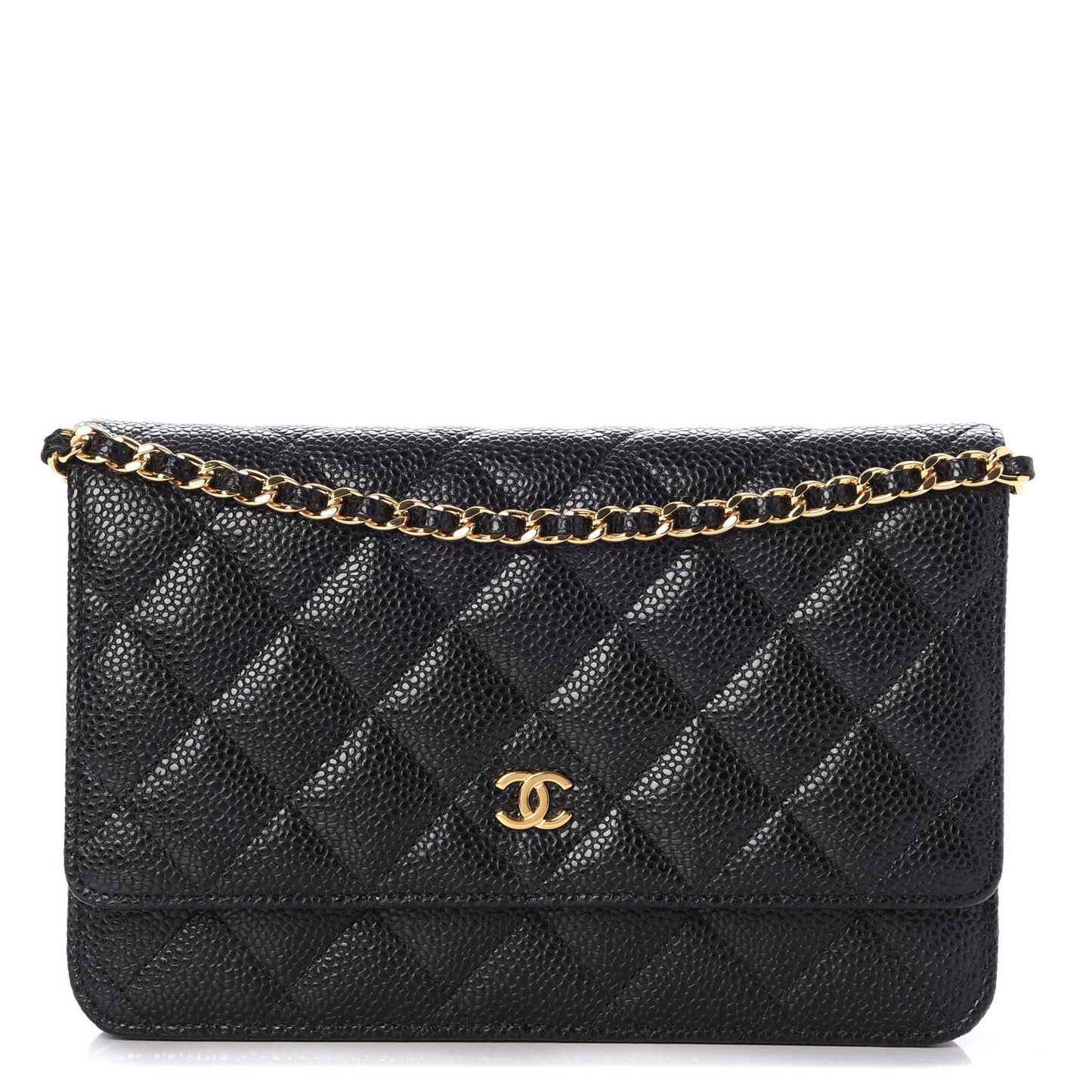 Caviar Quilted Wallet On Chain WOC Black