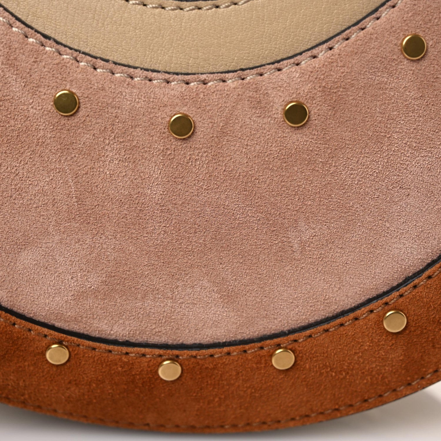 Chloe Smooth Calfskin Suede Patchwork Studded Small Pixie Bag Pearl Beige 8 of 10
