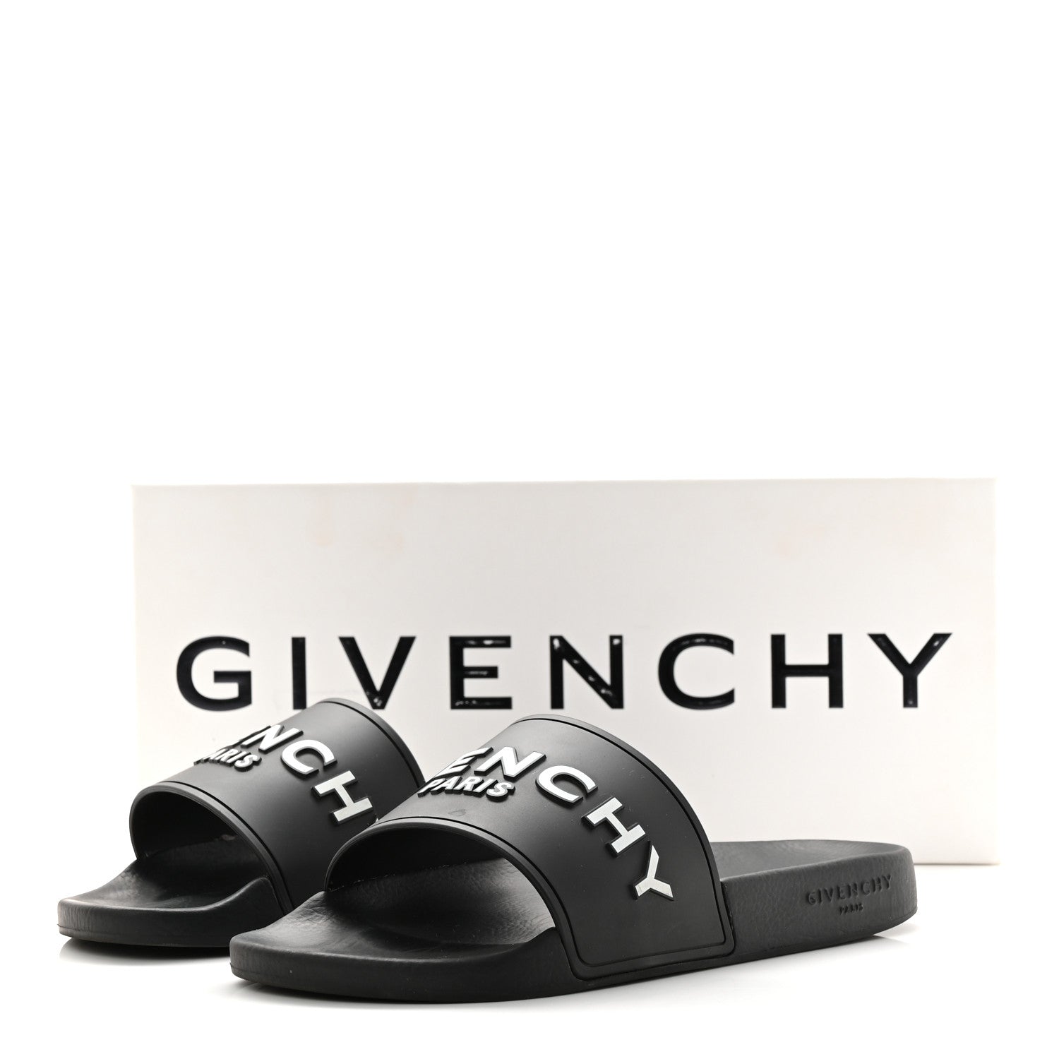 Givenchy Rubber Logo Pool Slide Sandals 40 Black 10 of 10