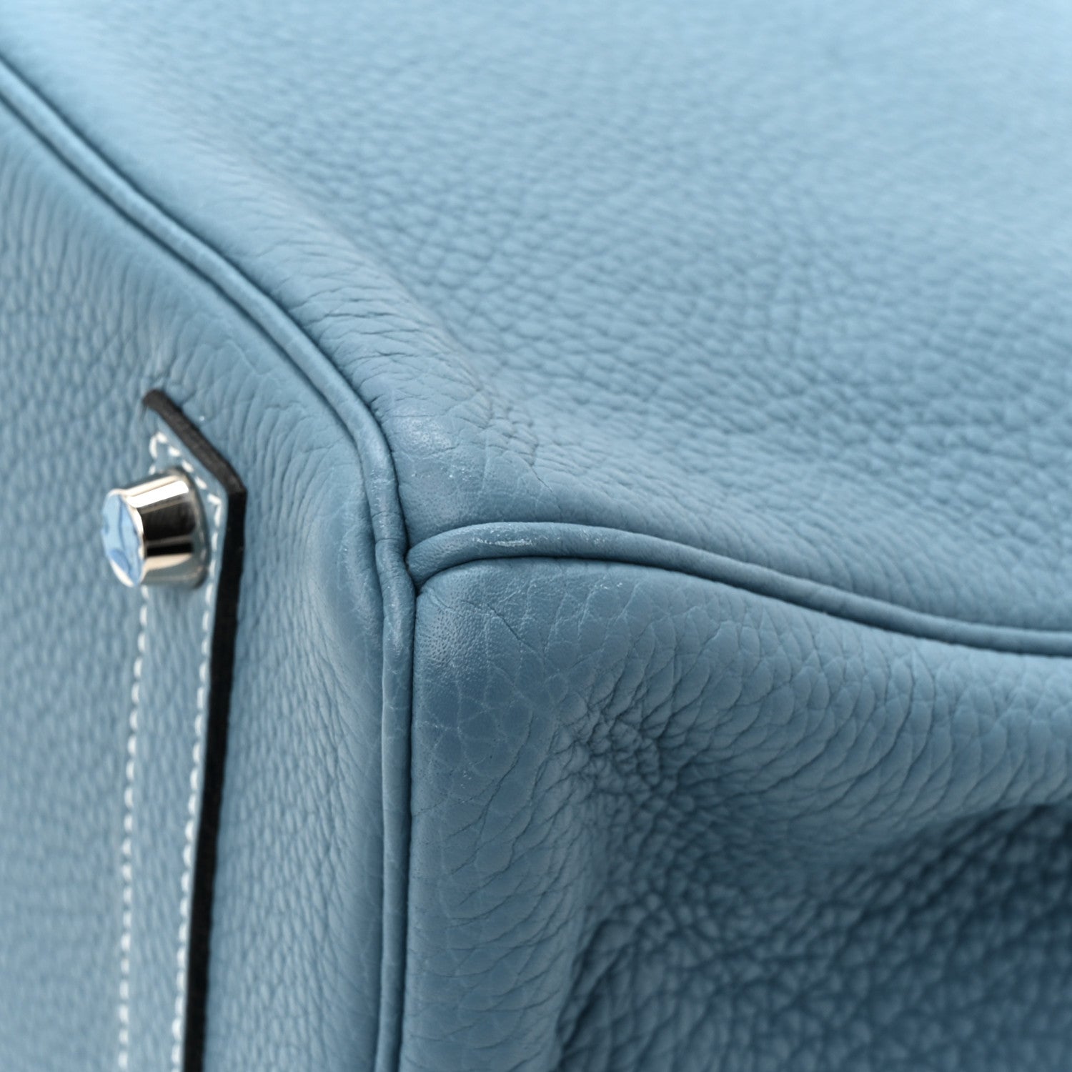 Hermes Taurillon Clemence Birkin 35 Blue Jean 19 of 19