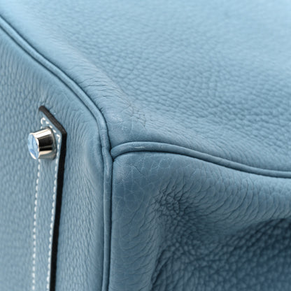 Hermes Taurillon Clemence Birkin 35 Blue Jean 19 of 19