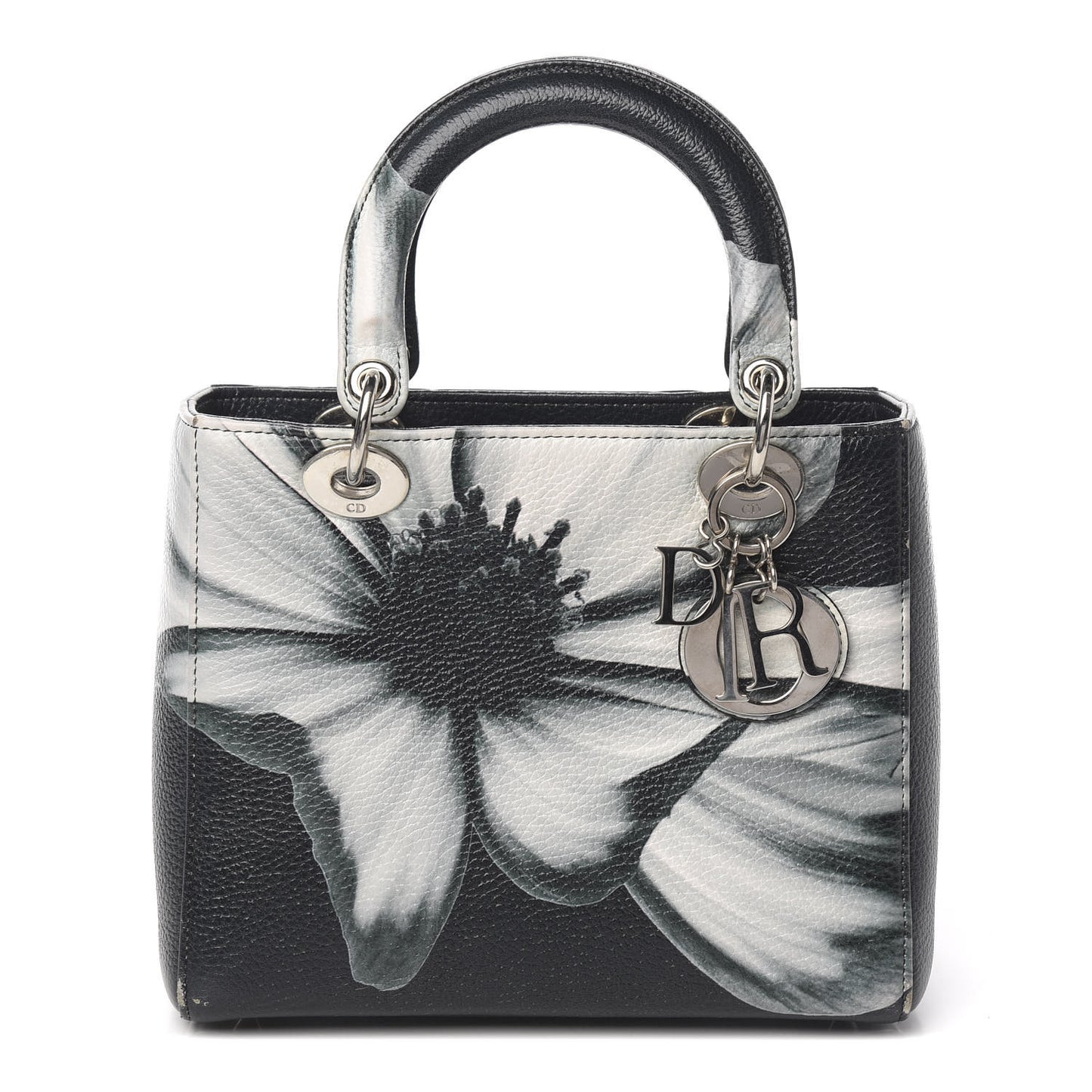 Deerskin Floral Printed Medium Lady Dior Green