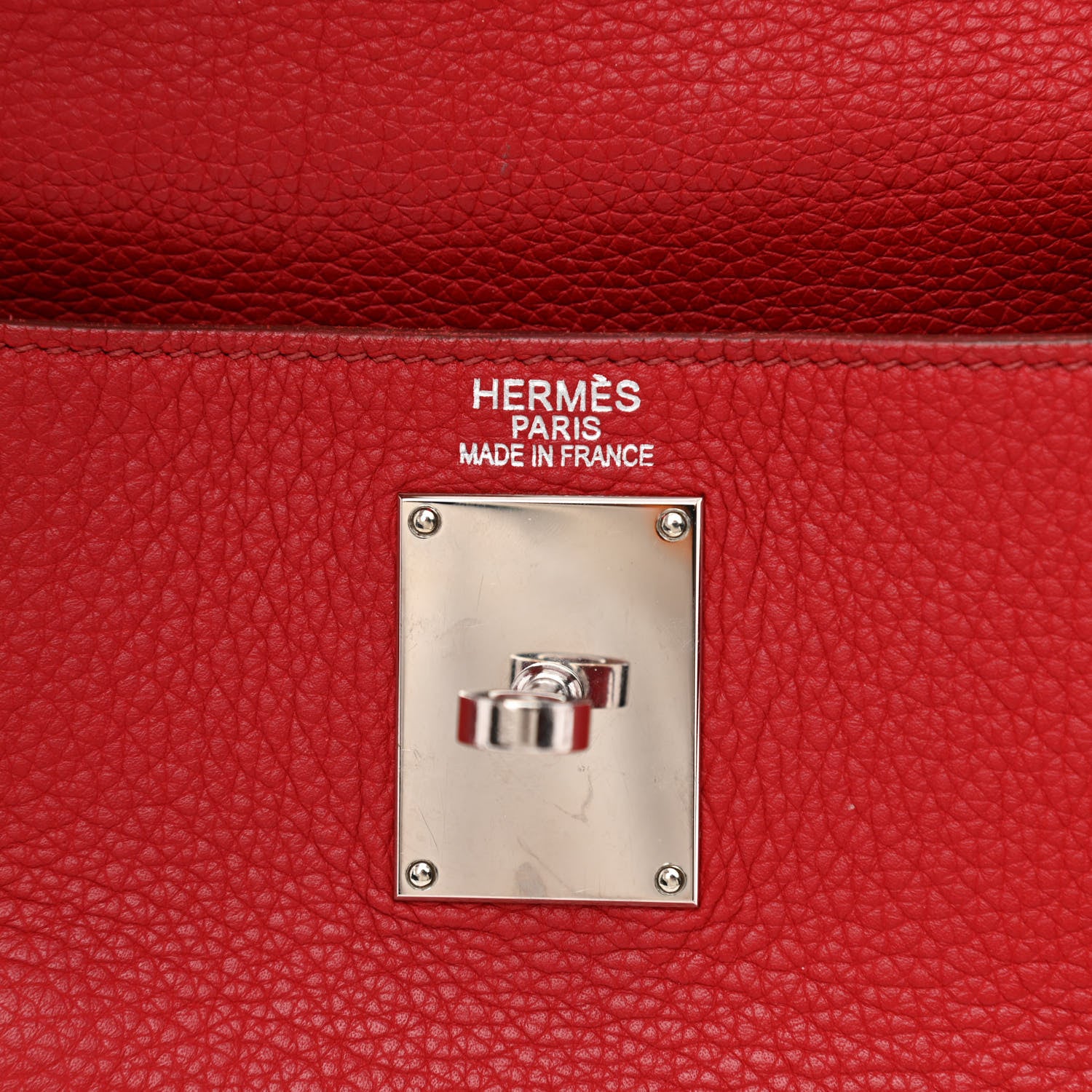 Hermes Taurillon Clemence Shoulder Kelly 40 Rouge Vif 6 of 14