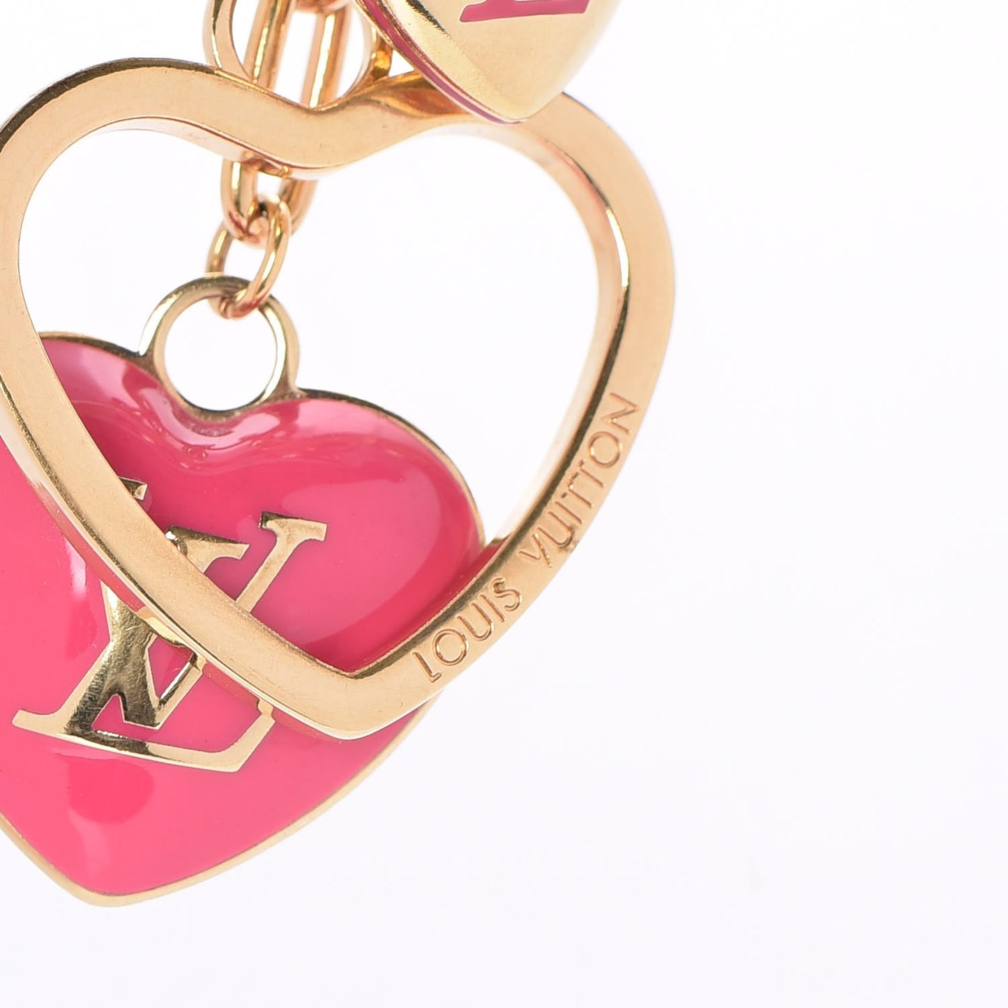 Coeurs Heart Bag Charm Key Holder Pink