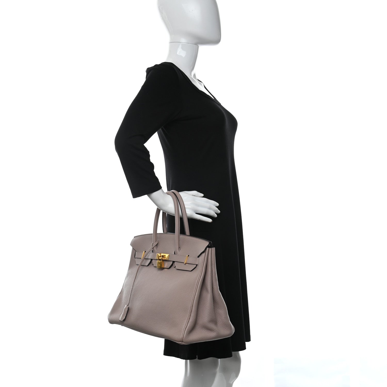 Hermes Taurillon Clemence Birkin 35 Glycine 2 of 10