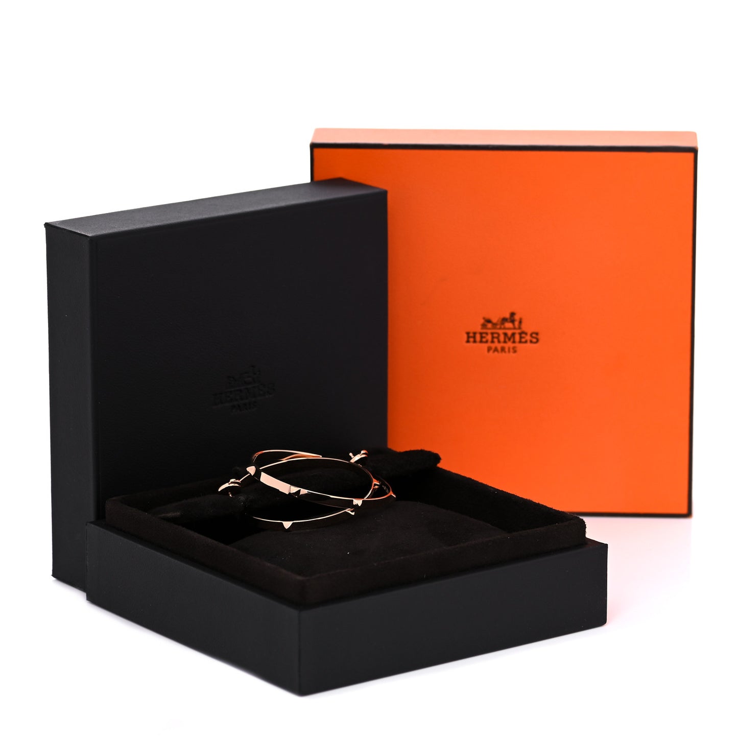 18K Rose Gold Mini Clous Hoop Earrings