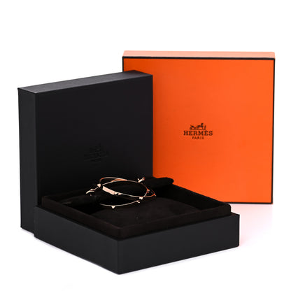 Hermes 18K Rose Gold Mini Clous Hoop Earrings 5 of 5
