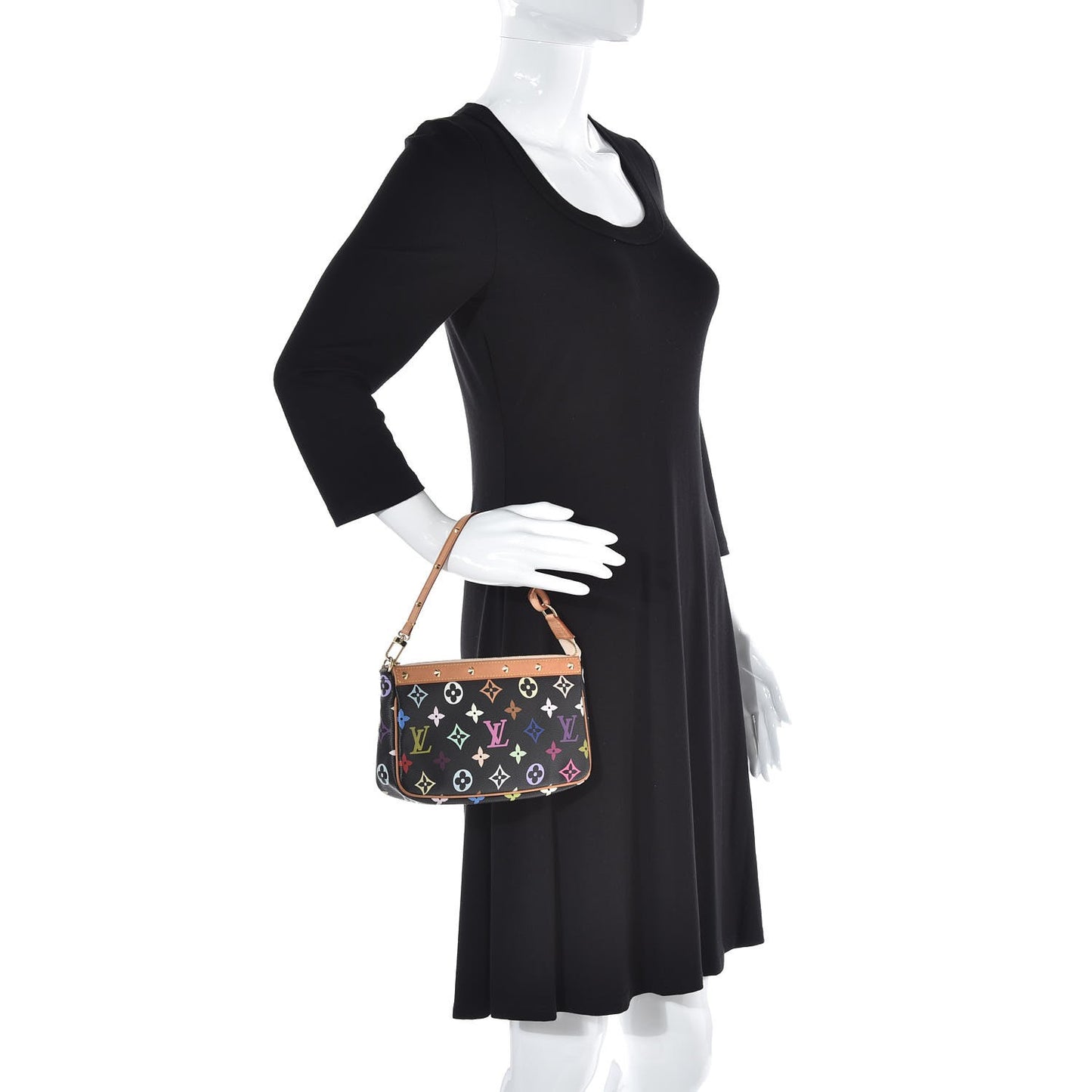 Monogram Multicolor Pochette Accessories Black