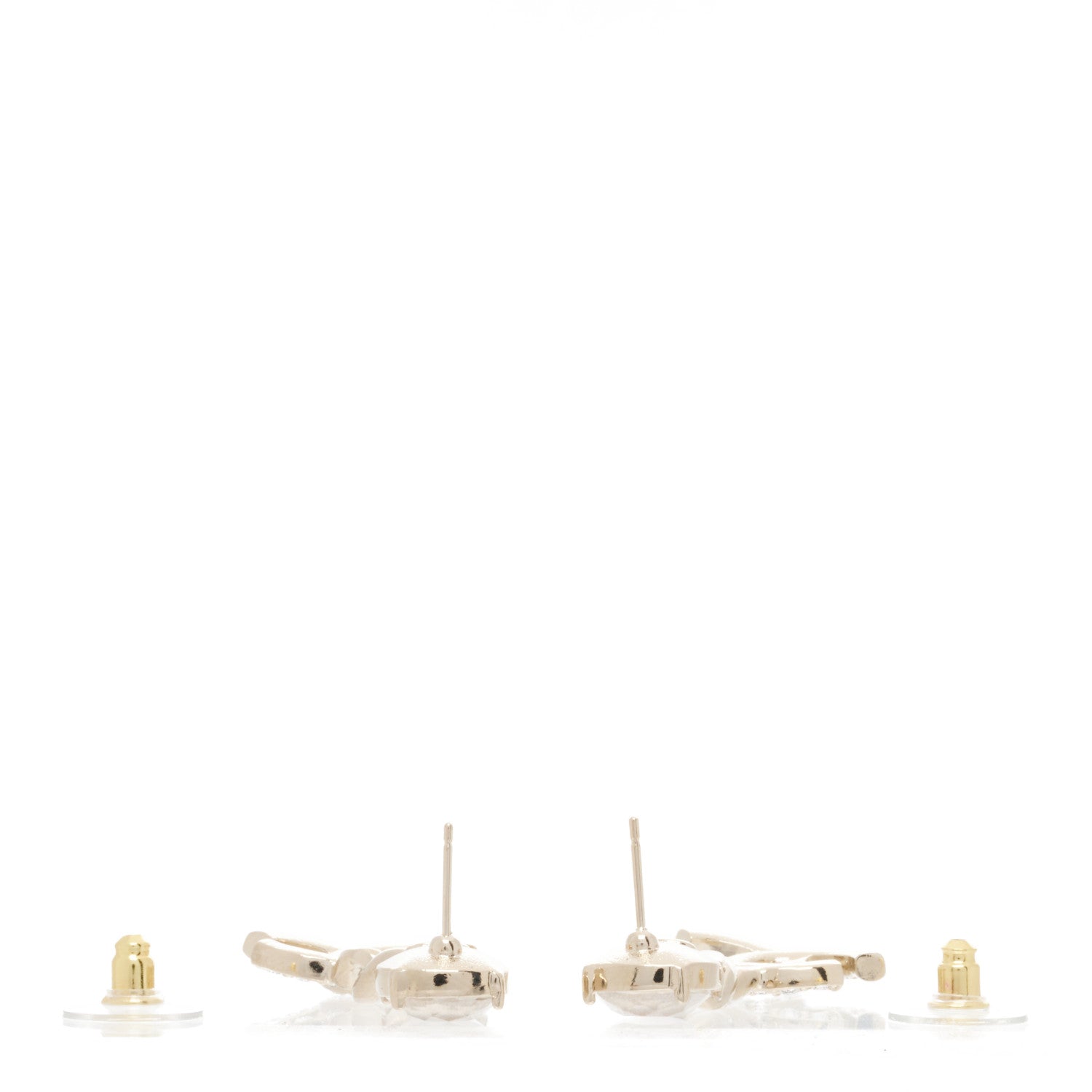 Chanel Glass Crystal CC Chain Drop Earrings Gold 3 of 5