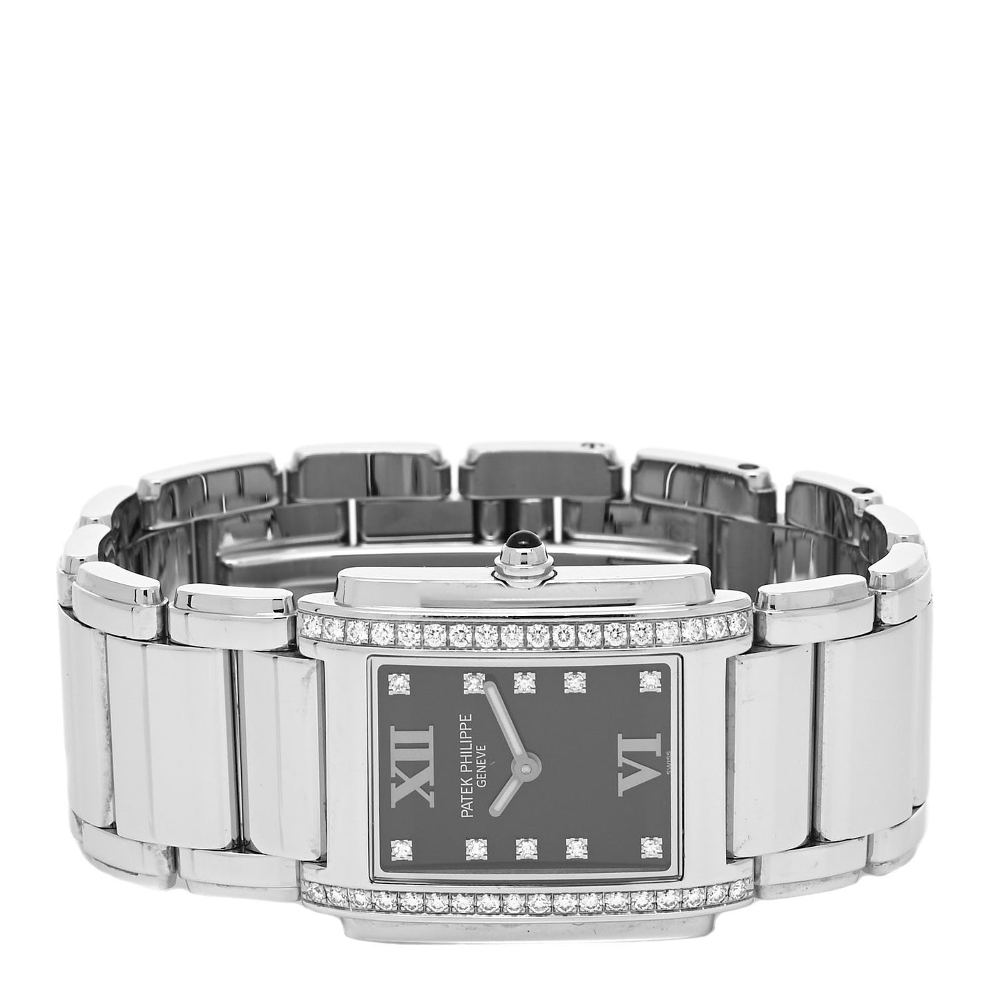 Stainless Steel Diamond 25mm Twenty-4 Quartz Watch Black 4910/10A-001