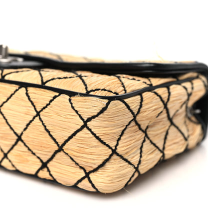 Chanel Straw Diamond Stitch Flap 10 of 12