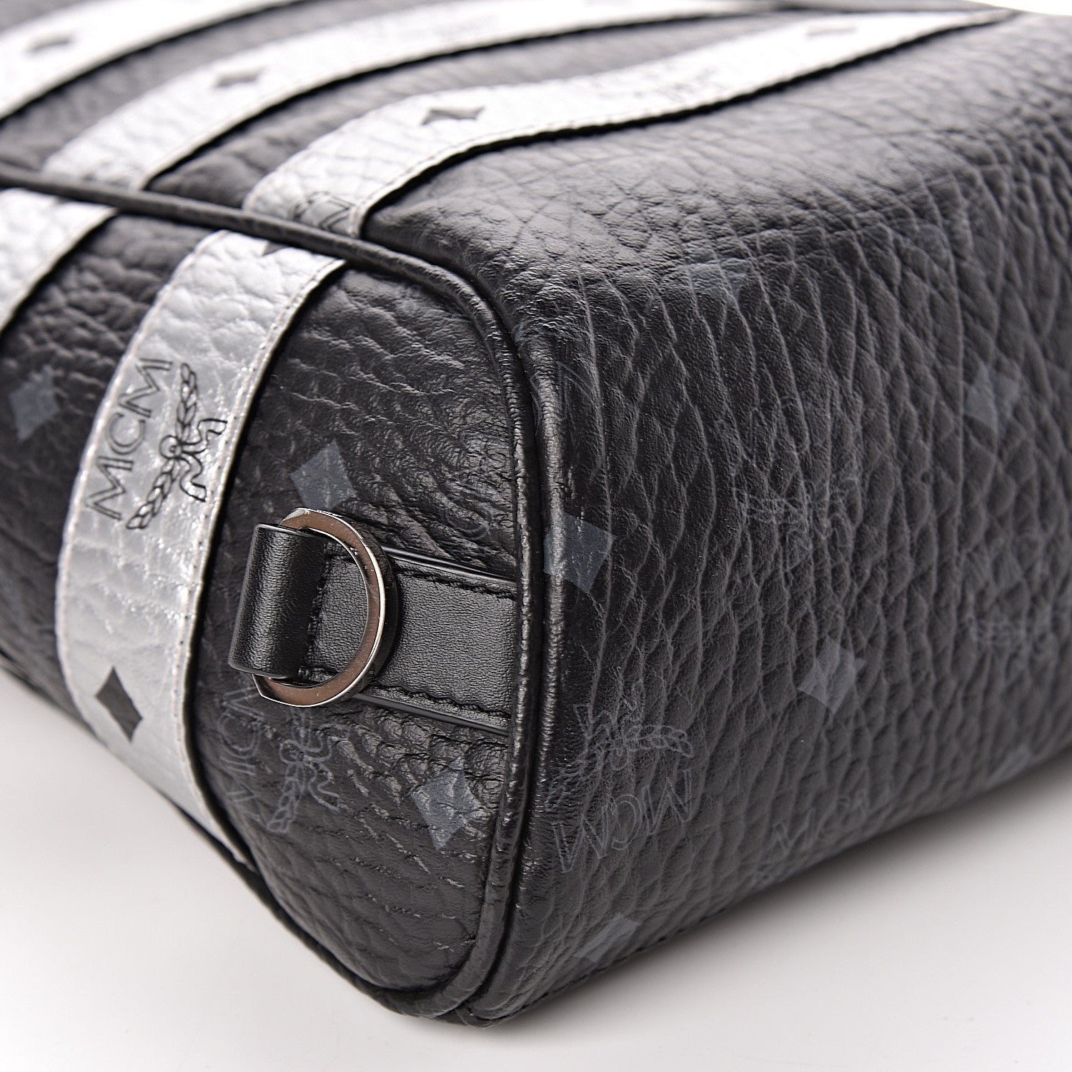 MCM Visetos Spot Medium Sling Bag Black Silver 9 of 10