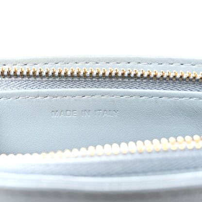 Christian Dior Calfskin Cannage Caro Zipped Pouch With Chain Cloud Blue 6 of 10