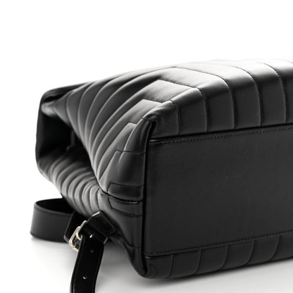 Saint Laurent Calfskin Y Quilted Monogram Medium Loulou Backpack Black 9 of 11