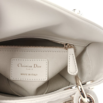 Christian Dior Lambskin Swarovski Crystal Cannage Mini Lady Dior White 6 of 9
