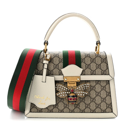 Gucci GG Supreme Monogram Small Queen Margaret Top Handle Bag White 1 of 9