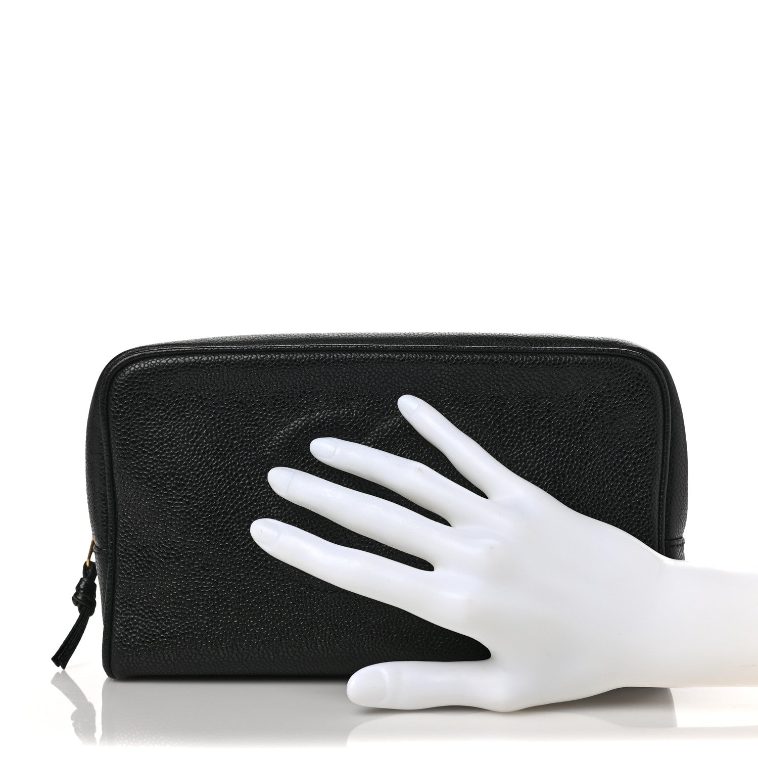 Chanel Caviar Timeless CC Cosmetic Pouch Bag Black 2 of 6