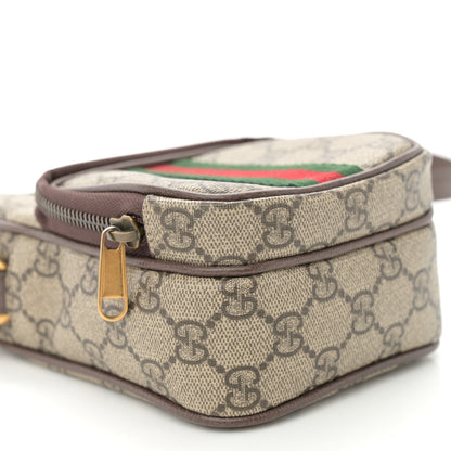 Gucci GG Supreme Monogram Web Mini Ophidia Double Zip Messenger Bag Beige New Acero 9 of 11