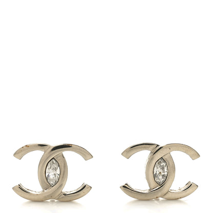 Chanel Crystal CC Large Stud Earrings Gold 1 of 4
