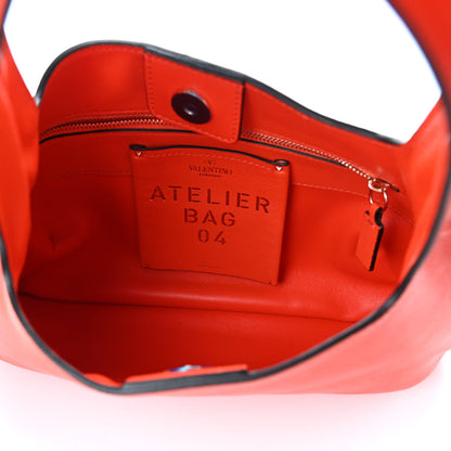 Valentino Garavani Nappa Atelier 04 Rouches Edition Small Ruffle Hobo Goldfish 5 of 9